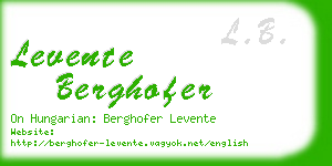 levente berghofer business card